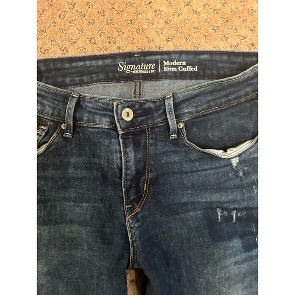 Levi Signature Modern Slim Cuffed Size 10 Inseam 27inches - Picture 4 of 10
